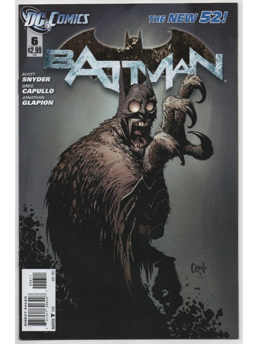 Batman 6 DC Comics 2012 VF- 7.5 New 52 Court of Owls Snyder Capullo
